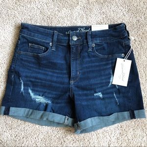 NWT Distressed Jean Shorts, Dark wash Size 4
